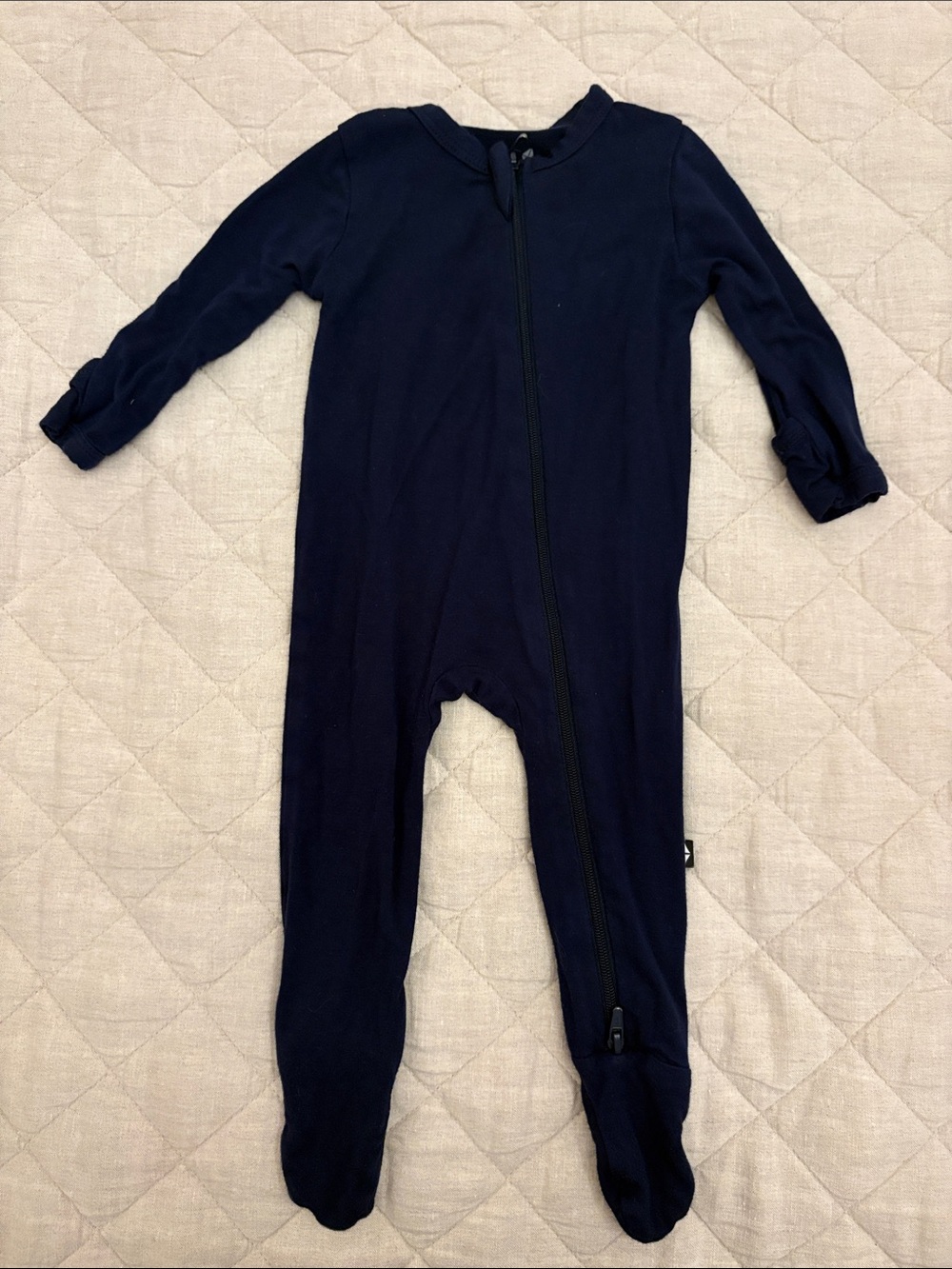 Kyte BABY Navy Blue Footed One-Piece with Front Zip